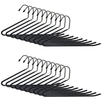 Relaxdays Hosenbügel rutschfest Set Schwarz,Silber