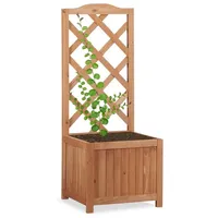 Relaxdays 2 in 1 Rankkasten aus Holz Hellbraun