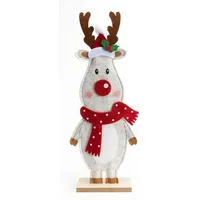 Trendline Dekofigur Rentier mit Holzaufsteller 14x5x36 cm Weihnachten Xmas