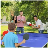 Sportnow Tischtennisplatte Tischtennistisch in Viertel Klappbar mit 3 Bällen