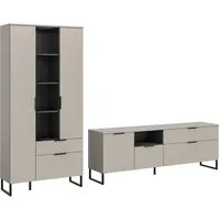 Inn.furn Wohnwand Kaschmir Schwarz 290 cm, mit Soft-Close