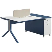 Aea Schreibtisch Kiefer massiv / Blau / Weiß