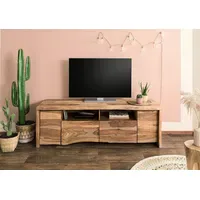 Massivmoebel24 PURE SHEESHAM TV-Board 178x48x58 cm Natur Lackiert/Massivholz
