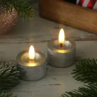 MARELIDA LED Teelichter Lina 4,4 cm 2 St. silber