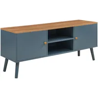 [en.casa] Fernsehschrank Reyljand mit 2 Türen 120x35x50 cm Grau/Eicheoptik