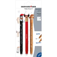 Eberhard Faber 582120 - Tintenroller radierbar, 3 Animal Erase