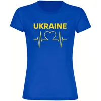 Multifanshop Damen T-Shirt - Ukraine - Herzschlag - Druck
