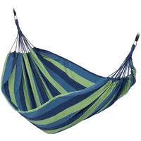 Relaxdays Hängematte bis 300 kg tragbar, Stabhängematte, blau-grün
