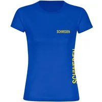 Multifanshop Damen T-Shirt - Schweden - Brust & Seite