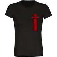 Multifanshop Damen T-Shirt - Kroatien - Streifen - Druck