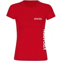 Multifanshop Damen T-Shirt - Kroatien - Brust & Seite
