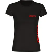 Multifanshop Damen T-Shirt - Kroatien - Brust & Seite