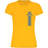 Multifanshop Damen T-Shirt - Schweden - Streifen - Druck
