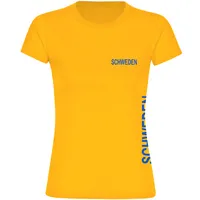 Multifanshop Damen T-Shirt - Schweden - Brust & Seite