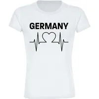 Multifanshop Damen T-Shirt - Germany - Herzschlag - Druck