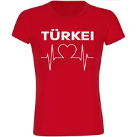 Multifanshop Damen T-Shirt - Türkei - Herzschlag - Druck