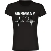 Multifanshop Damen T-Shirt - Germany - Herzschlag - Druck
