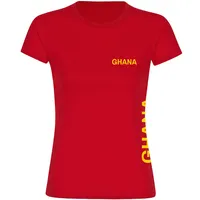 Multifanshop Damen T-Shirt - Ghana - Brust & Seite