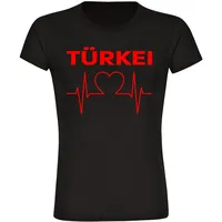 Multifanshop Damen T-Shirt - Türkei - Herzschlag - Druck