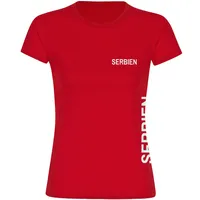 Multifanshop Damen T-Shirt - Serbien - Brust & Seite