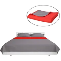 VidaXL Zweiseitige Tagesdecke Gesteppt Rot und Grau 170x210 cm