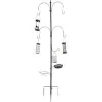 Relaxdays Vogelfutterstation, 6-in-1, Grau