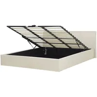 Beliani Polsterbett beige mit Stauraum Stoff Orbey 180 x