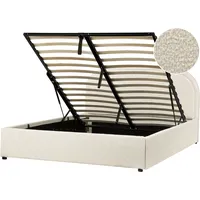 Beliani Bett mit Stauraum Bouclé QUILLIEN 140 x 200