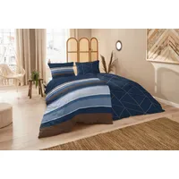 Primera Feinbiber-Bettwäsche Blau 135 x 200 cm + 80