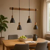LINDBY Trebale 4-flg. 90 cm schwarz Metall