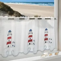 Delindo Lifestyle Delindo Lifestyle® Scheibengardine Leuchtturm für Küche, Bad