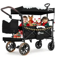 Salcar Bollerwagen Faltbar mit Dach für 1–2 Kinder, XXL