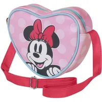 Disney Minnie Maus Ribbon-Casual Herz Umhängetasche, Rosa, 21 x