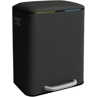 Relaxdays Mülleimer 2 Fächer 20 l Schwarz