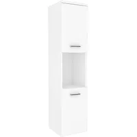 [en.casa] Hochschrank Krildihana 131x30x30 cm Weiß