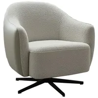 KAWOLA Drehsessel BRITTO Bouclé/Kunstleder 80 x 80 x 90