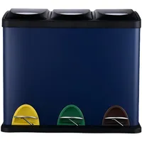 Relaxdays Mülleimer 24 l Blau