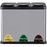 Relaxdays Mülleimer 24 l Silber