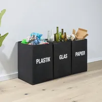 Gravidus Mülleimer 3 Fächer Schwarz