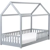 Beliani Kinderbett Cossaye 90 x 200 cm Kiefer grau