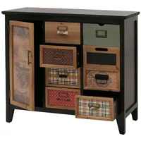 Mendler Apothekerkommode HWC-O63, Schrank Schubladen Etikettenhalter Vintage Shabby Muster,