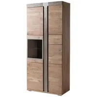 Massivmoebel24 Vitrine Akazie 90x45x204 beige lackiert Amsterdam 108