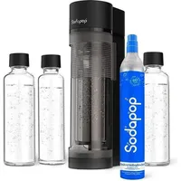Sodapop Wassersprudler Logan matt schwarz + 2x 850ml +