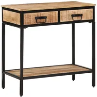 VidaXL Konsolentisch 70x35x70 cm Raues Massivholz Mango braun