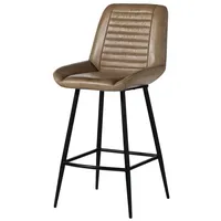 MASSIVMOEBEL24.DE Barstuhl Echtleder 52x57x108 beige IRON Label #615