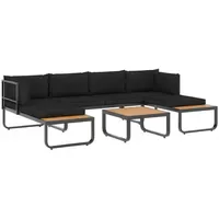 VidaXL Garten-Ecksofa-Set 4-tlg. Grau/Silber