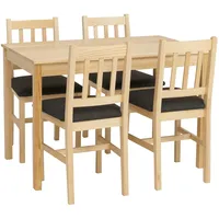 Mendler Esszimmer-Set HWC-F77, Sitzgruppe Esszimmergruppe, Massiv-Holz Kiefer Stoff Landhaus