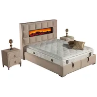 JV moebel Elegantes Bett mit Matratze in Beige aus