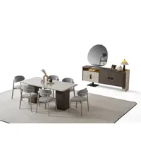 Aea Elegantes Esszimmer-Set aus Holz in Beige mit Esstisch,