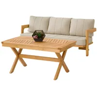 Aea Gartenmöbel Set aus Holz in Beige modern, 2-teilig